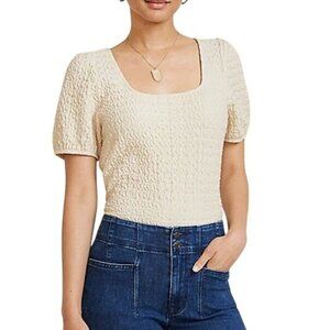 Maurices Textured Short Sleeve Top Womens XXL Beige New WOT